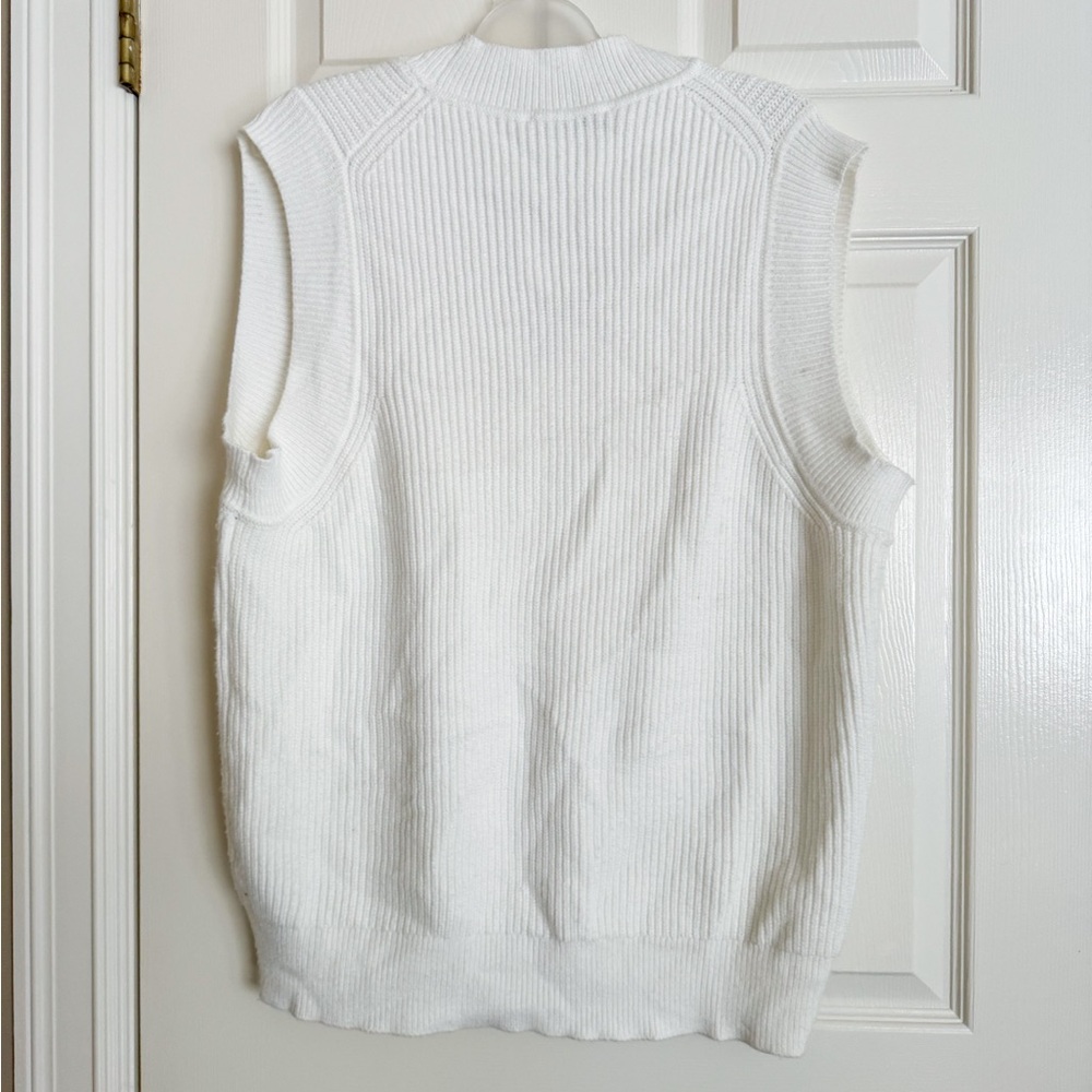 Zara Oversized Grandpa Cozy White Ribbed Knit Sweater, Size S, - Picture 3 of 6